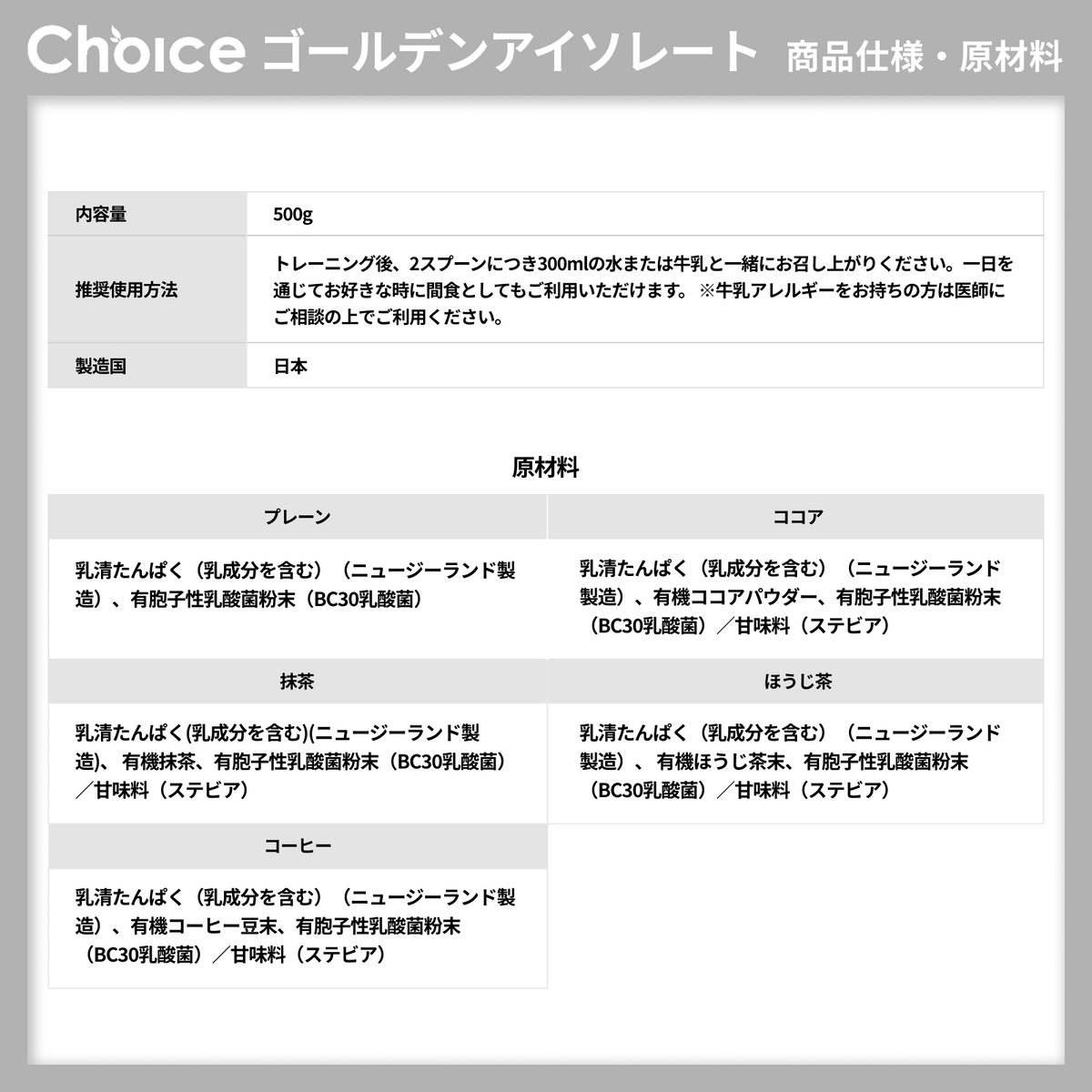 ゴールデンアイソレート グラスフェッド ホエイプロテイン